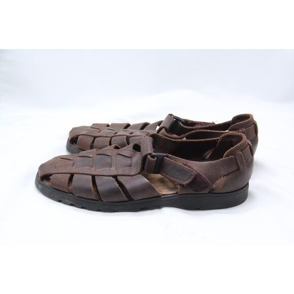 Bass Fishermen Sandals Mens Size 10.5 M Brown Leather Jakson Strap Comfort Shoes main image 4